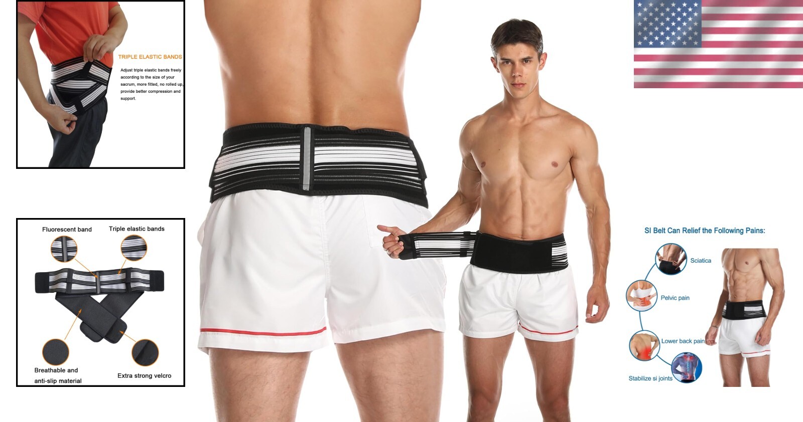 Comfortable Sacroiliac Hip Band for Sciatica Relief – Adjustable Size Regular