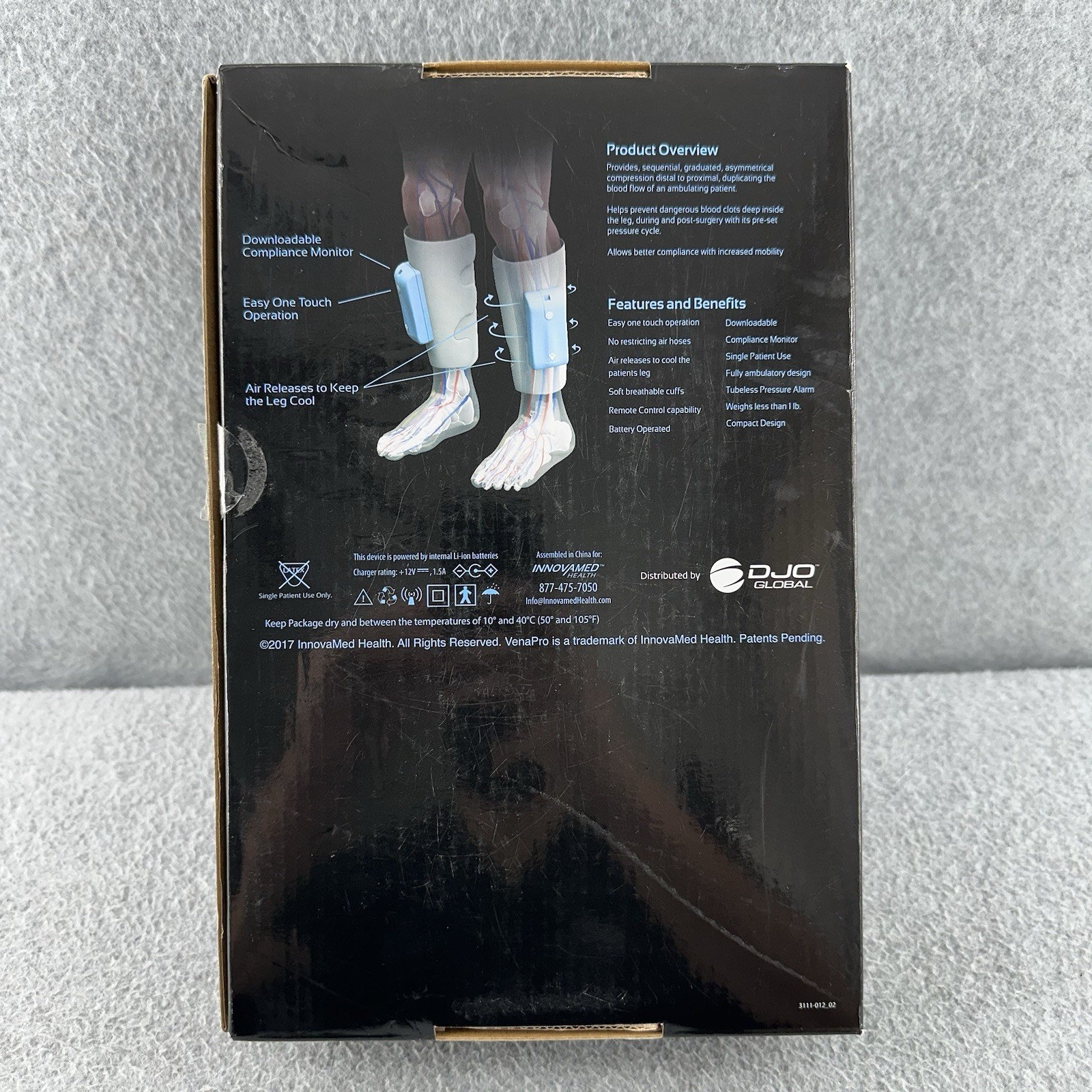 VenaPro Leg Compression System DVT Circulation Recovery Therapy Blood Flow Cuffs