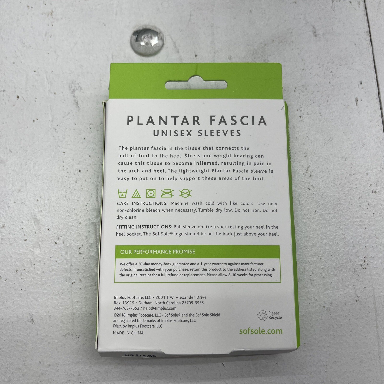 Plantar Fascia Black Unisex Sleeves Sofsole Support S/M New