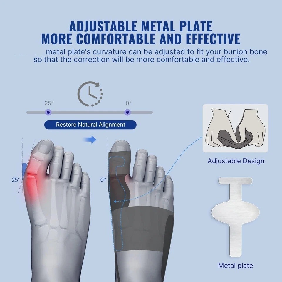 Bunion Corrector Splint Adjustable Big Toe Straightener Brace Hallux Valgus Pain