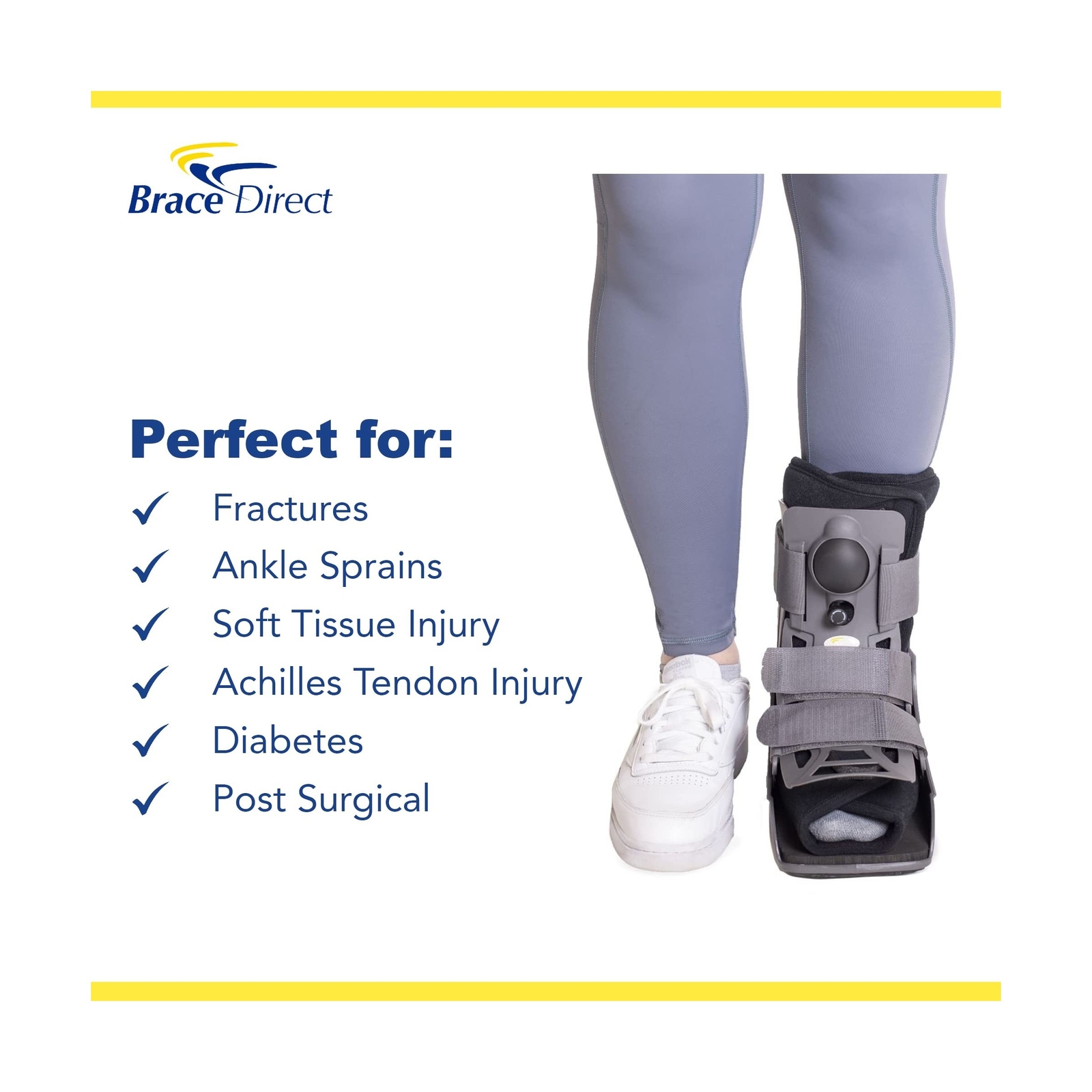 Ultra Light Short Full Shell Walking Boot- Air Cast for Foot & Ankle Injury, …