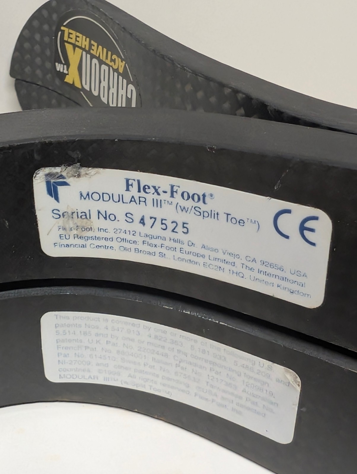 Prosthetic Flex-Foot Modular III W/ Split Toe CAT 10 Size 27