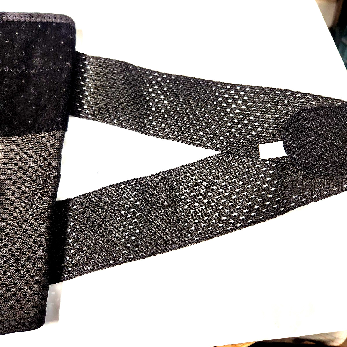 Item #857-A Adjustable Back Brace, Stretchy, Hook & Loop fastening, new in pack