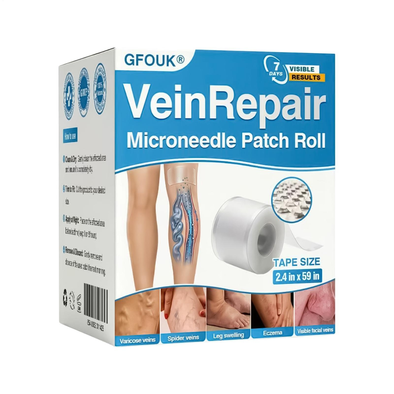 GFOUK Vein Repair Microneedle Patch Roll, Professiona GFOUK Vein Repair Patches,