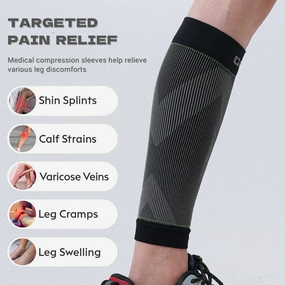 Leg Compression Sleeve Calf Support Sock Brace Pain Relief Men Women Gym Sports
