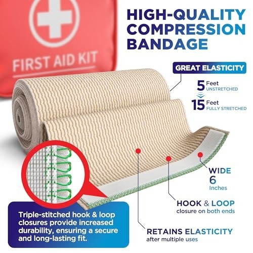 6” Elastic Bandage Wraps (10pk) – Strong Compression Self-Closing for Legs, Knee