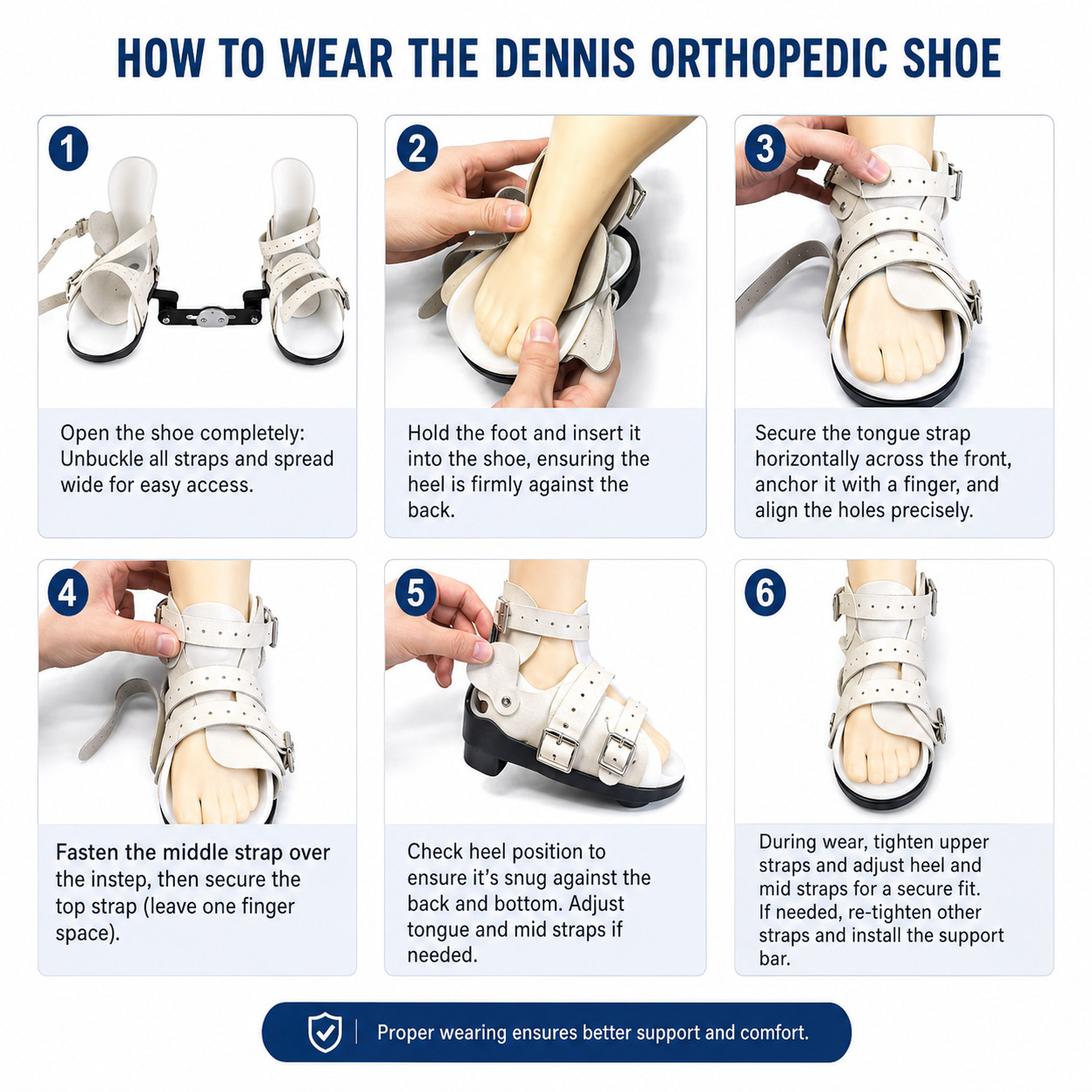 Dennis Browne Orthopedic Shoes Kids Clubfoot Brace Adjustable Bar