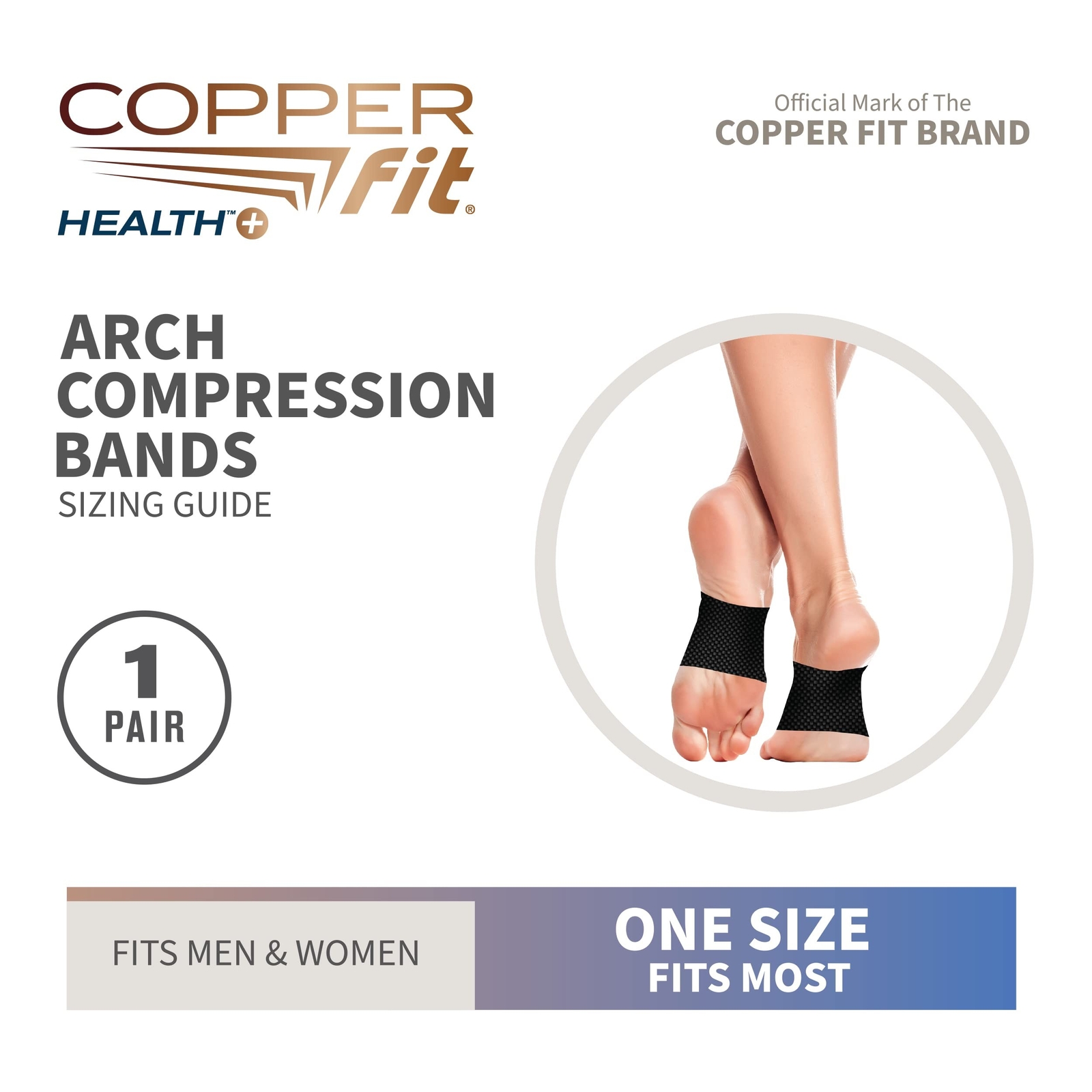 Copper Fit Health Unisex Arch Relief Compression Bands for Plantar Fasciitis,…