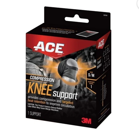 ACE Knee Compression Support: (Black)
