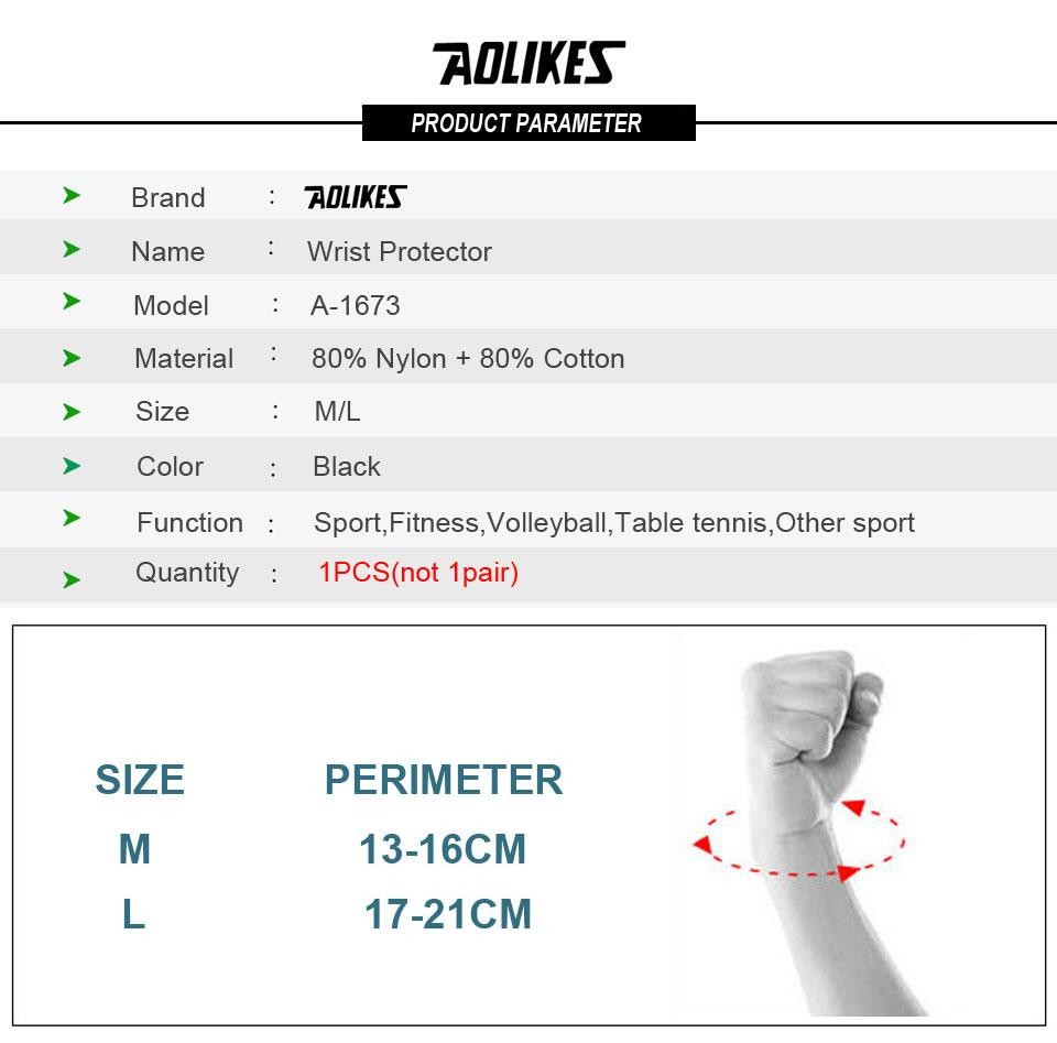 Aolikes 1pcs Wristband Wrist Brace Wrist Support Strap Wristbands Wrap Splint Fr