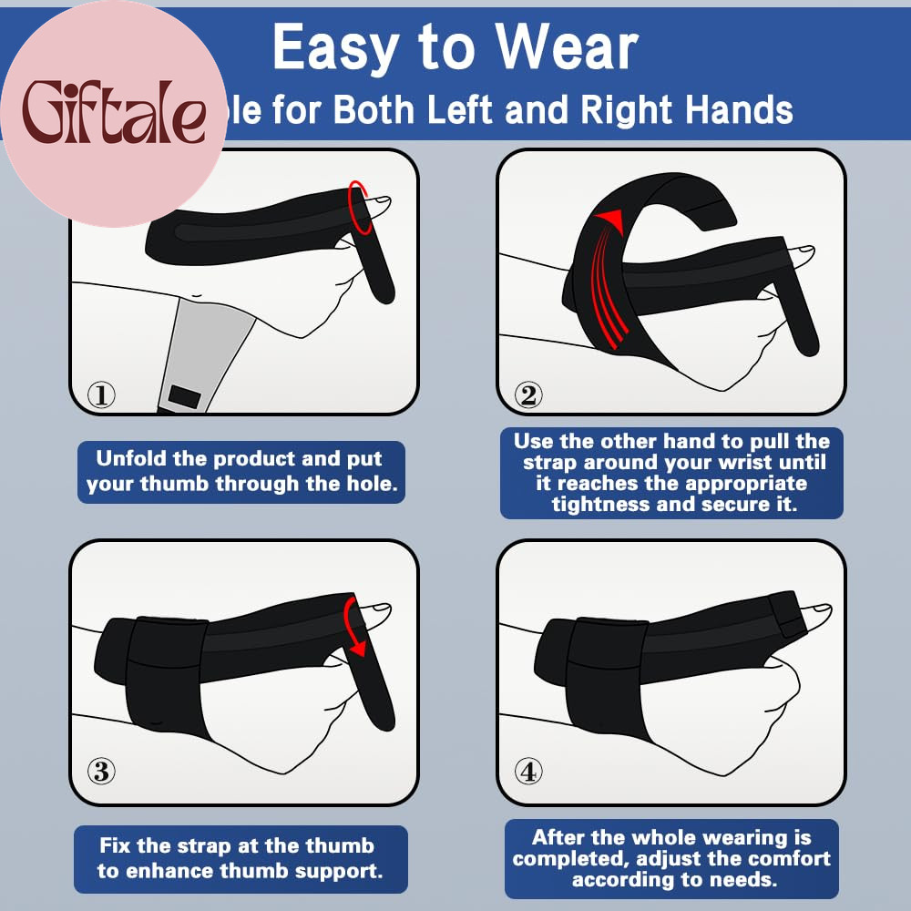 Reversible Thumb & Wrist Stabilizer Splint for Blackberry Thumb, Trigger Finger,