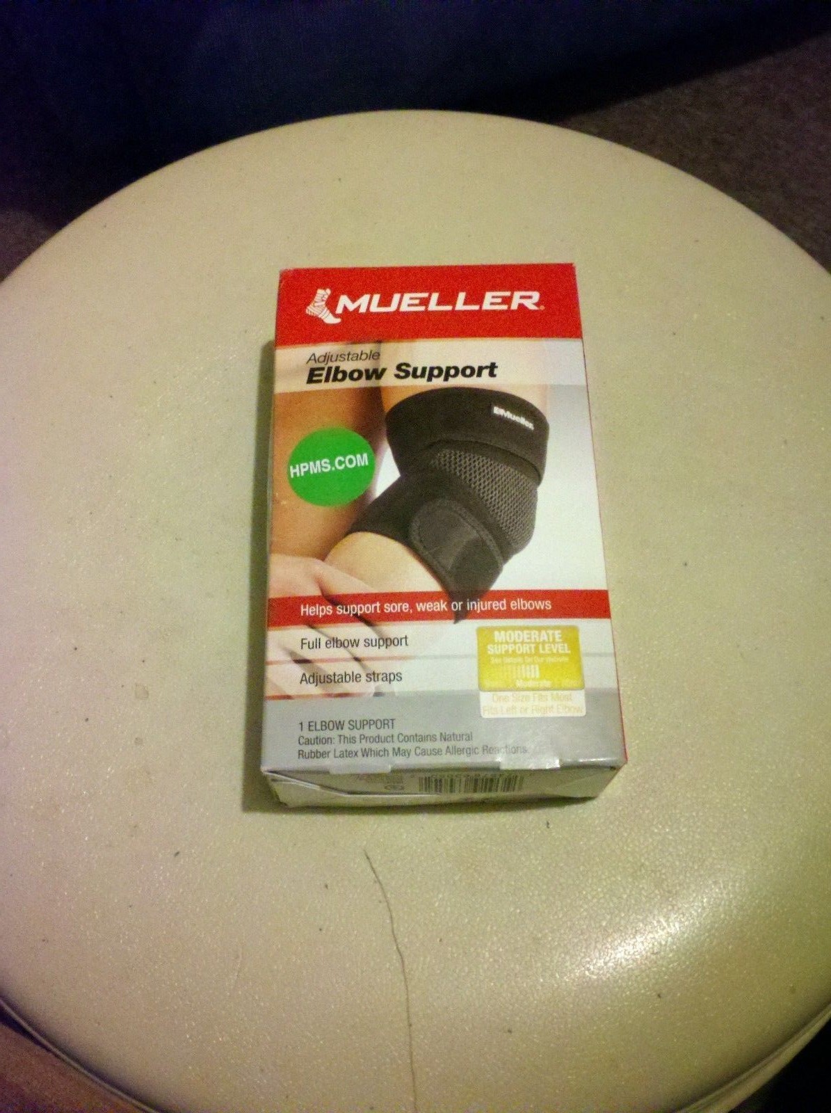 Mueller Adjustable Elbow Support Brace Model #6305–Black (One Size Fits Most)