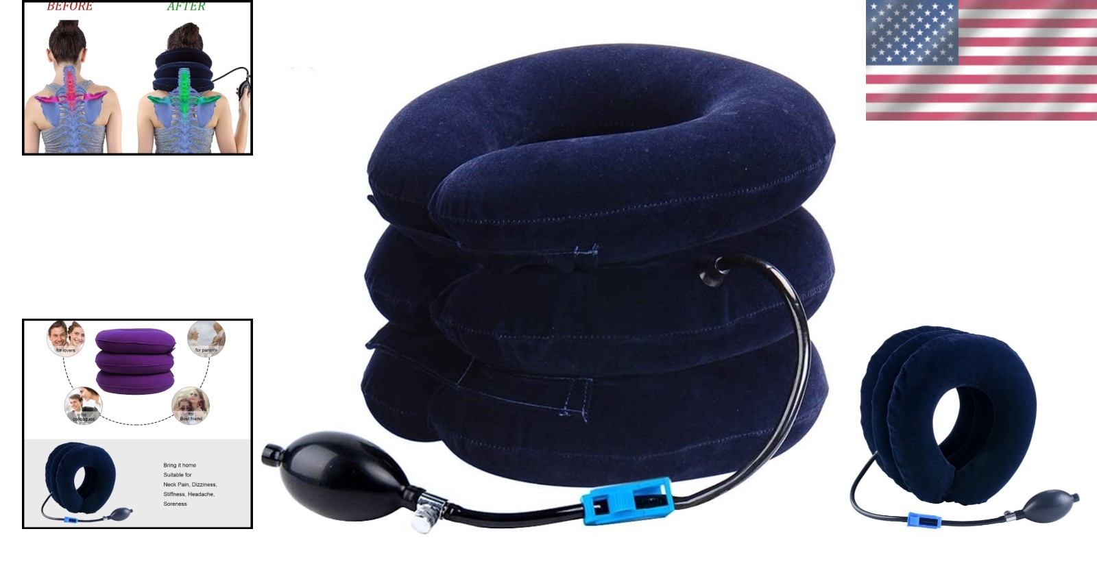 Portable Neck Stretcher: Adjustable Inflatable Device for Chronic Pain Relief