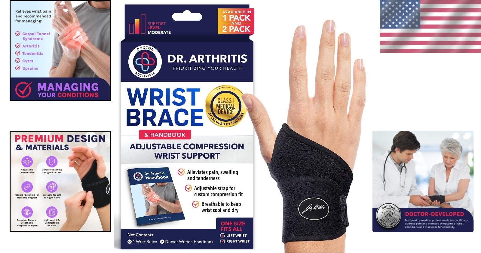 Versatile Wrist Wraps for All-Day Support – Fitness, Work, and Arthritis Relief