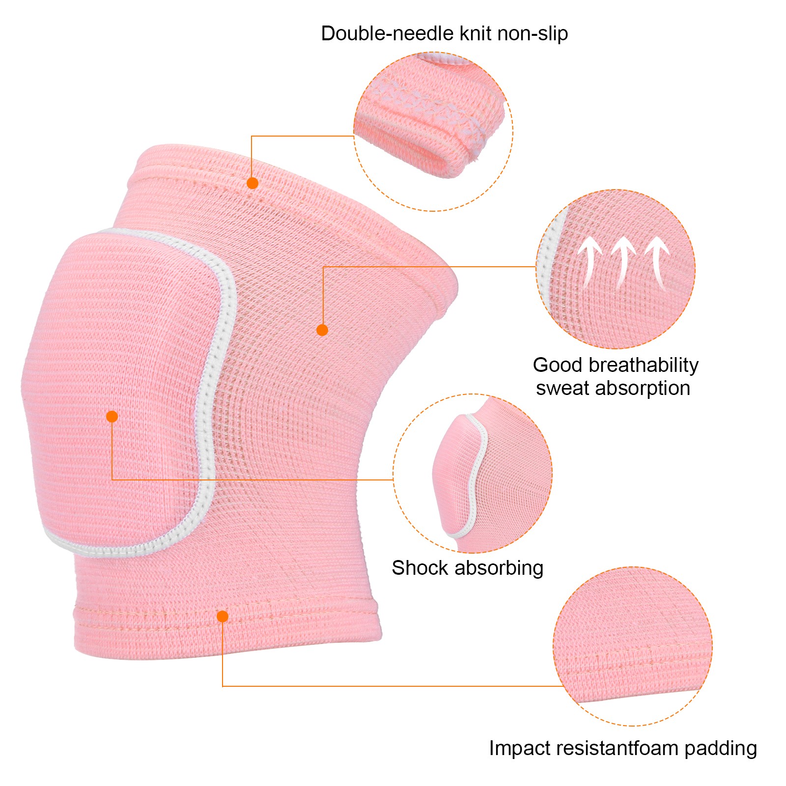 6 Pairs S Dance Knee Pads Volleyball Protective Sponge Brace Pink