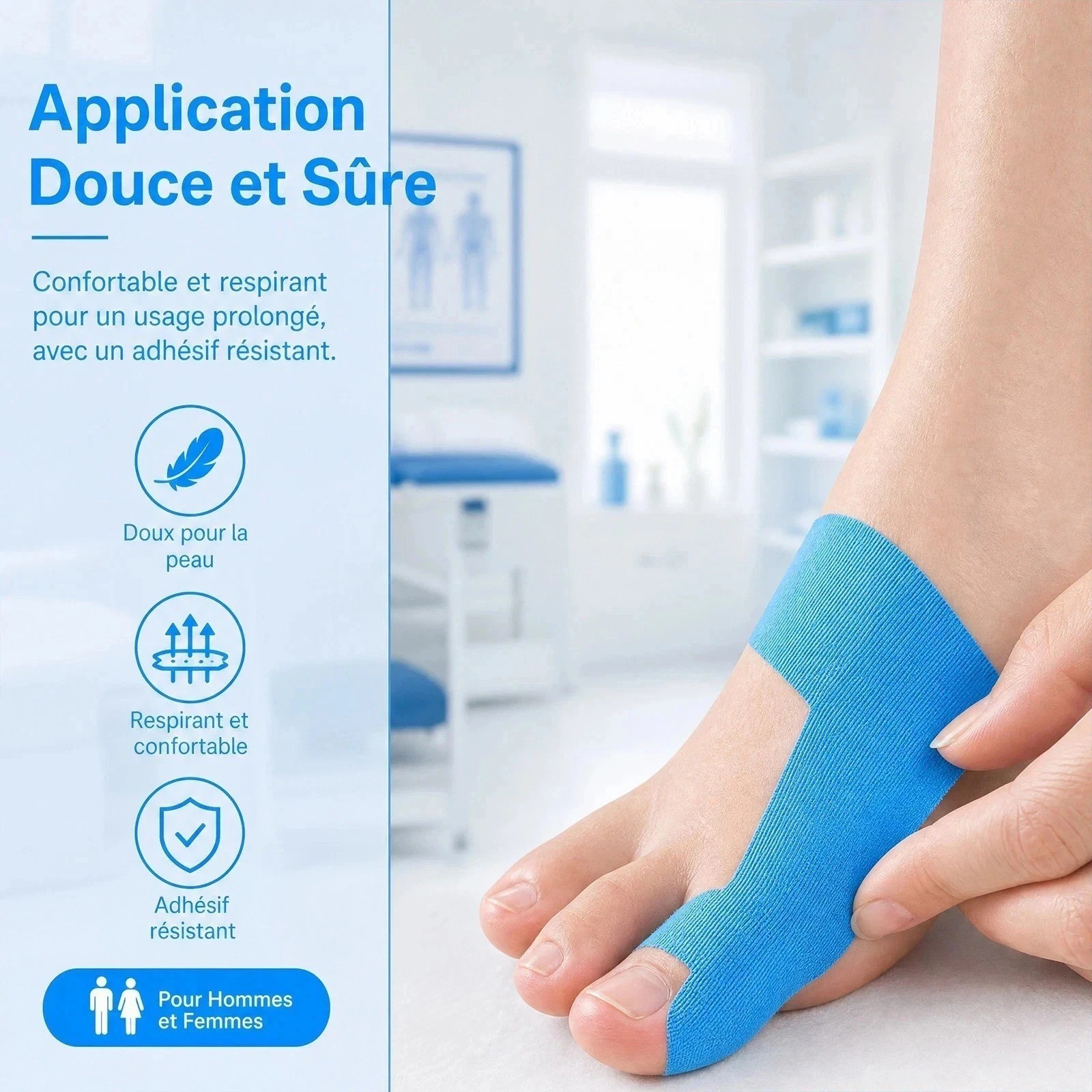 50Pcs Bunion Corrector Kinesiology Tape – Precut Elastic Support for Big Toe