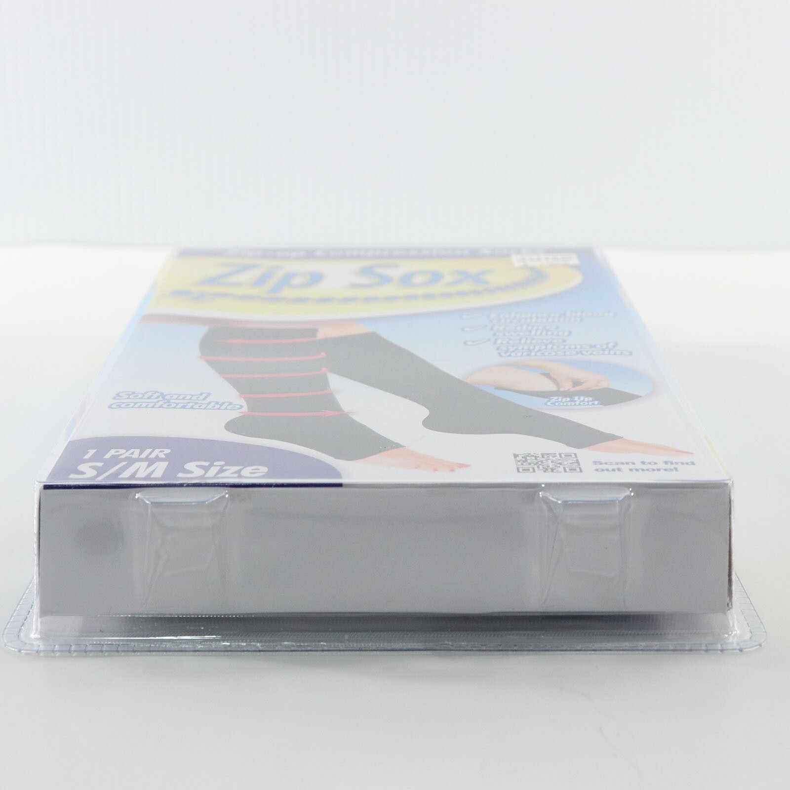 Zip Sox Zip-Up Compression Stockings Socks Black S/M Small Medium 1 Pair NEW