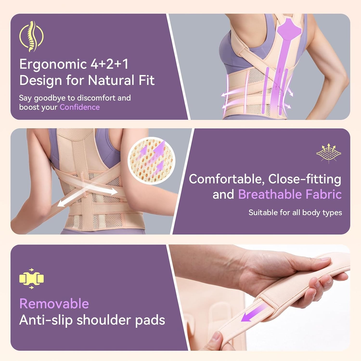 Adjustable Posture Corrector Back Straightener Support Shoulder Brace Men Women