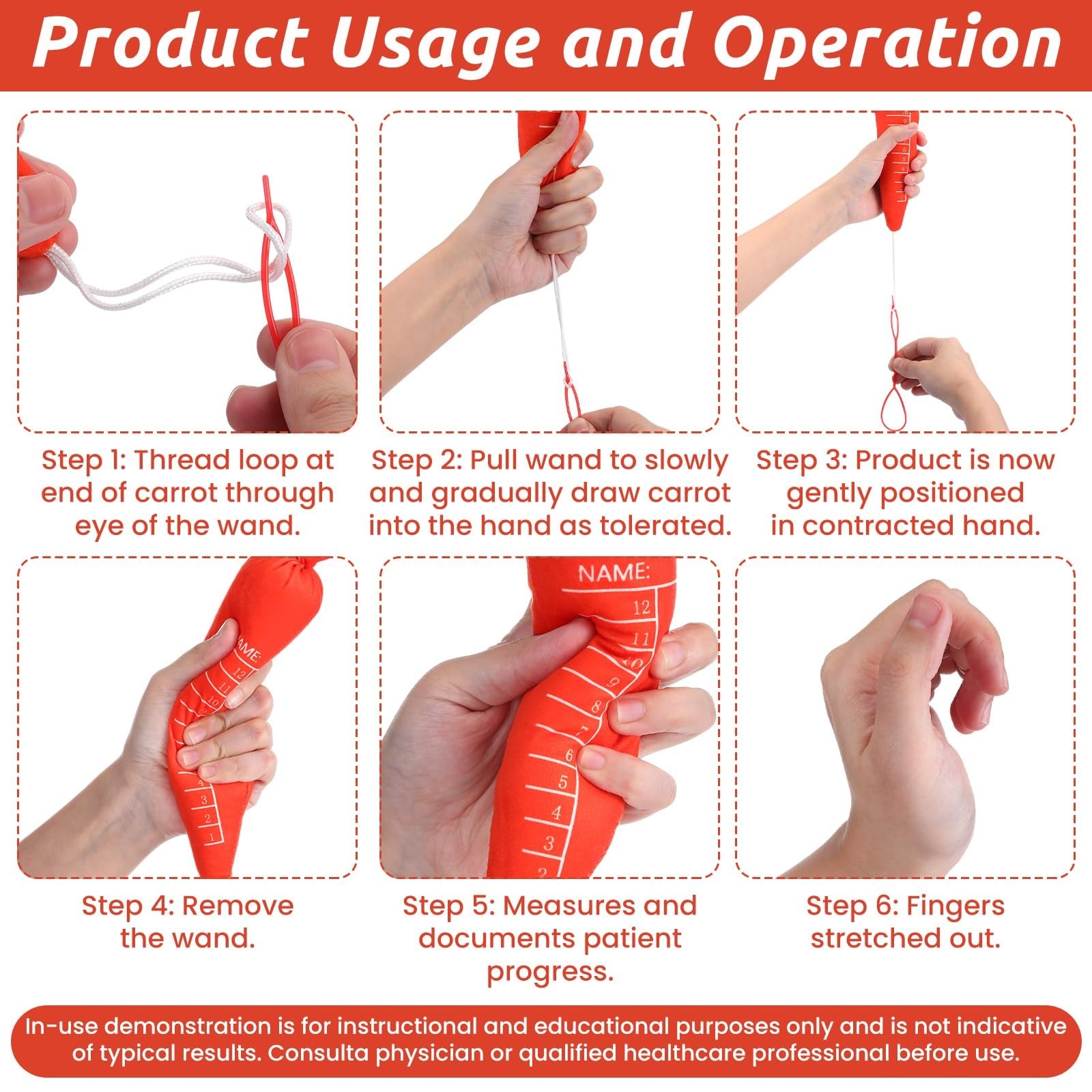3 Pcs Palm Protector Kit – Carrot Shape Finger Orthosis for Parkinson’s & Dement