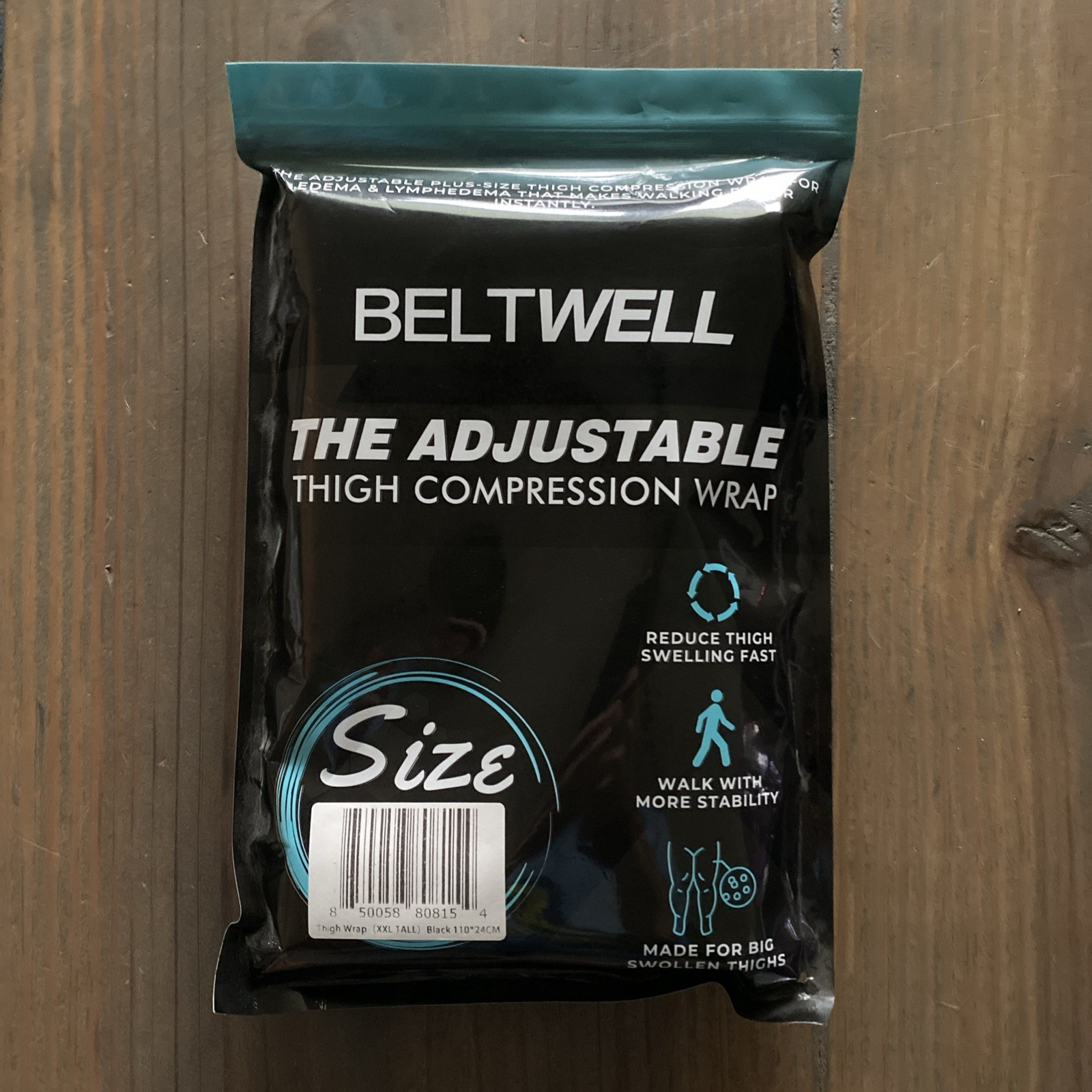 Beltwell Adjustable THIGH Compression Wrap Lymphedema Circulation XXL TALL Black