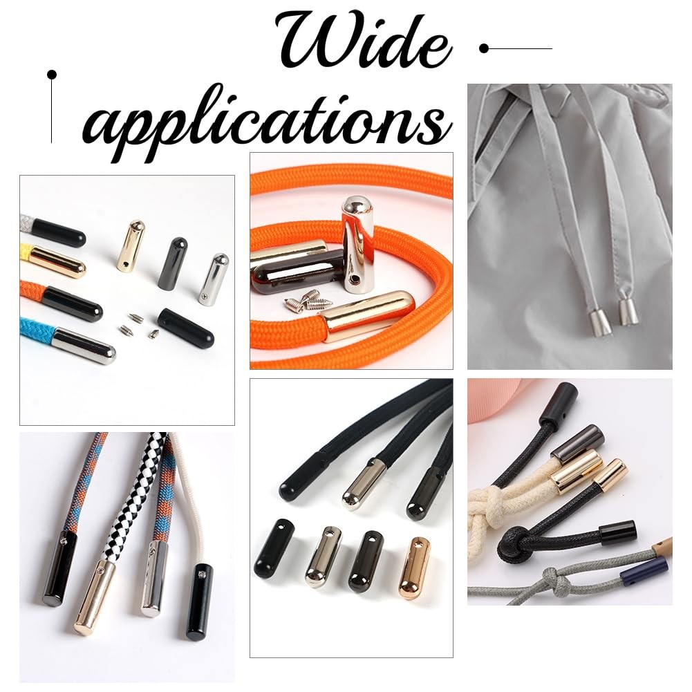 24 Sets Shoelace Screw, 4 Colors Alloy Shoelace Head and Cords End Metal Agle…