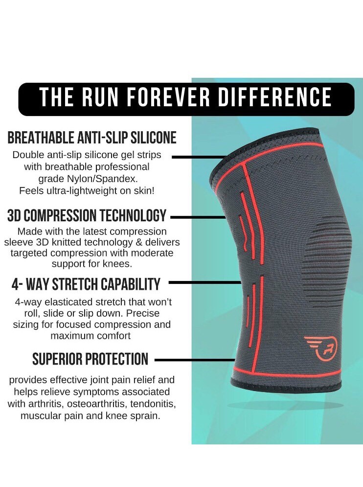 L Knee Compression Sleeve-Single Wrap Stabilizer Brace for Running,Weightlifting
