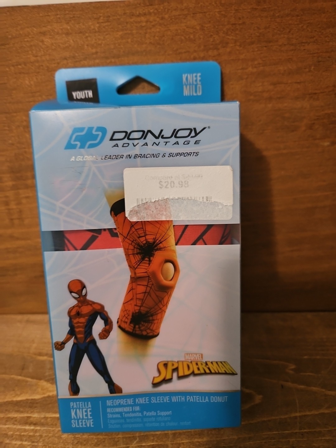 New DonJoy Spiderman Neoprene Patella Knee Sleeve Youth Size – K7