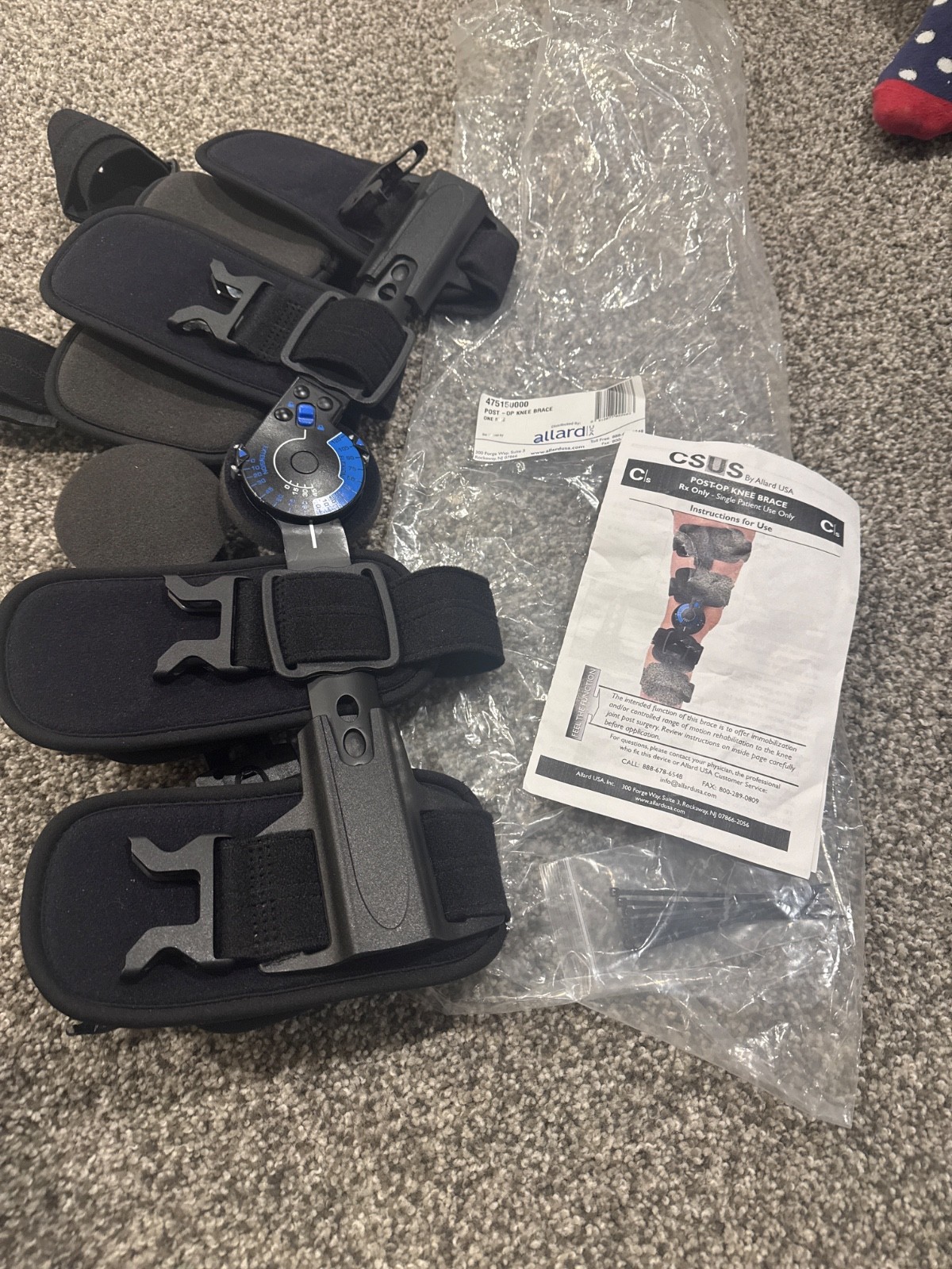 CSUS by Allard Post Op Knee Brace – Black (08814)
