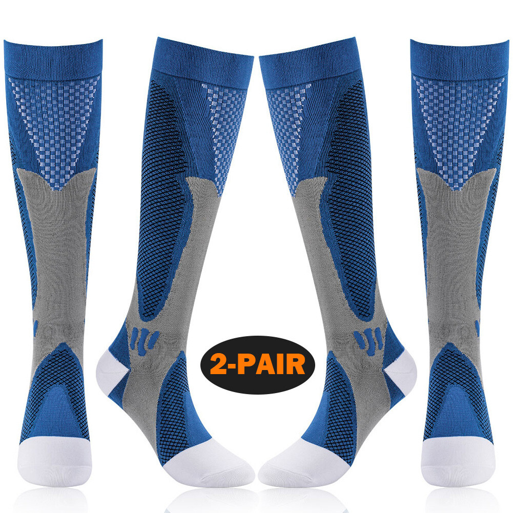 Wide Calf Circulation Knee Socks 20-30 mmhg For Running Athletic Nursing Travel