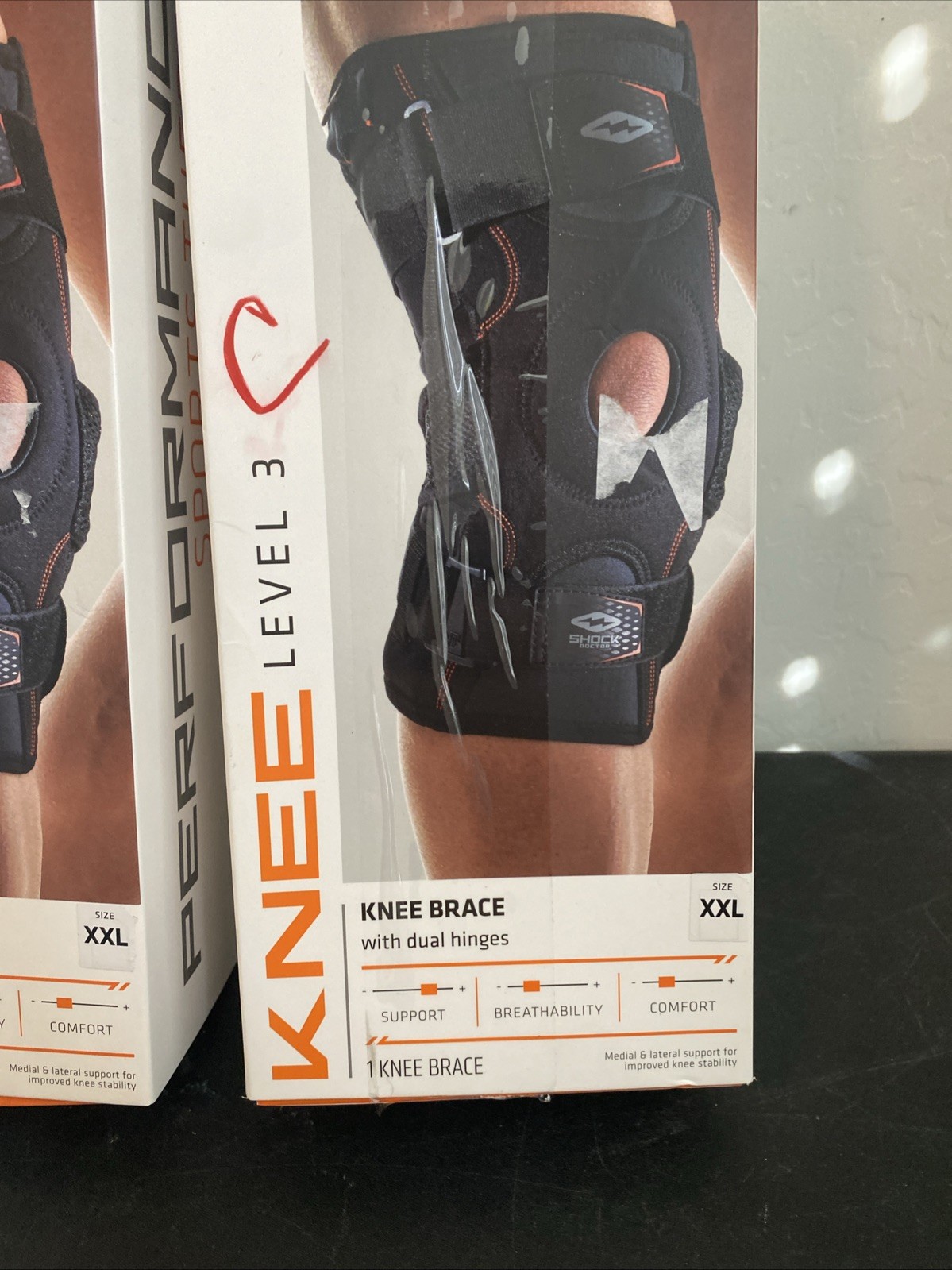 Shock Doctor LEVEL 3 KNEE BRACE W/ DUAL HINGES, Size XXL Lot Of 2