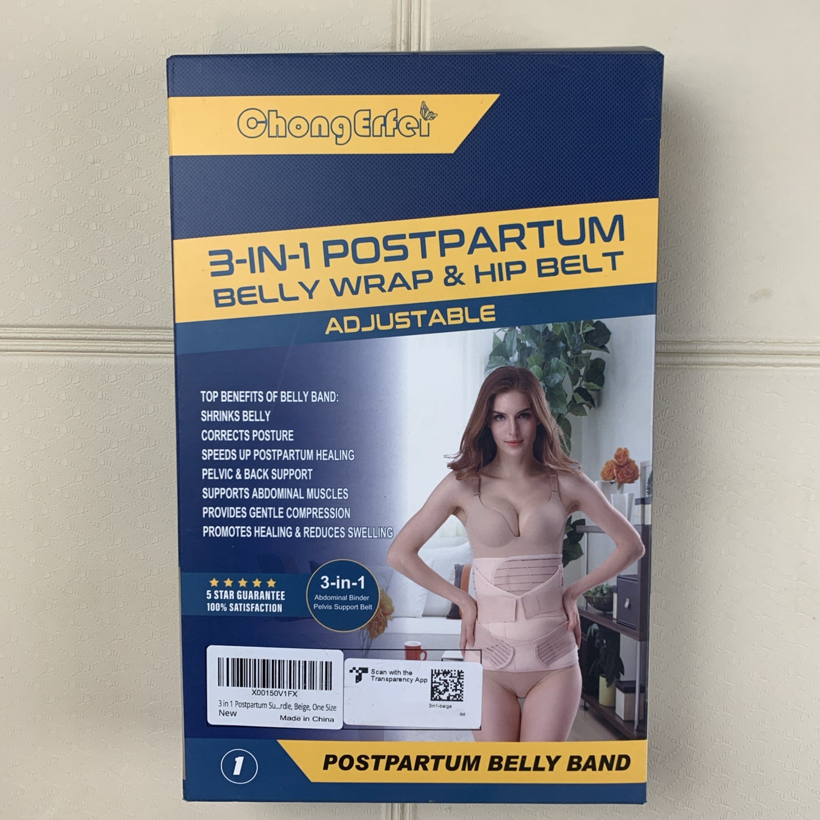 New ChongErfei 3 in 1 Postpartum Support Recovery Belly & Hip Wrap Adjustable