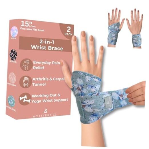 Carpal Tunnel Wrist Brace Left Hand, Right Hand for Women, Sage Green Floral