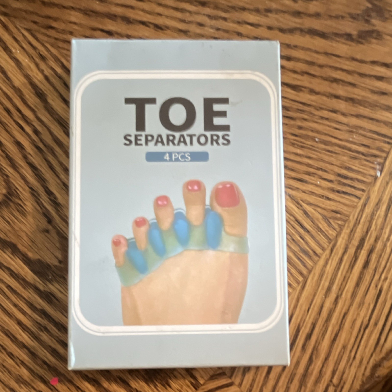 Medical-Grade Gel Toe Separators 4PCS Pain Relief Washable Reusable Blue Green