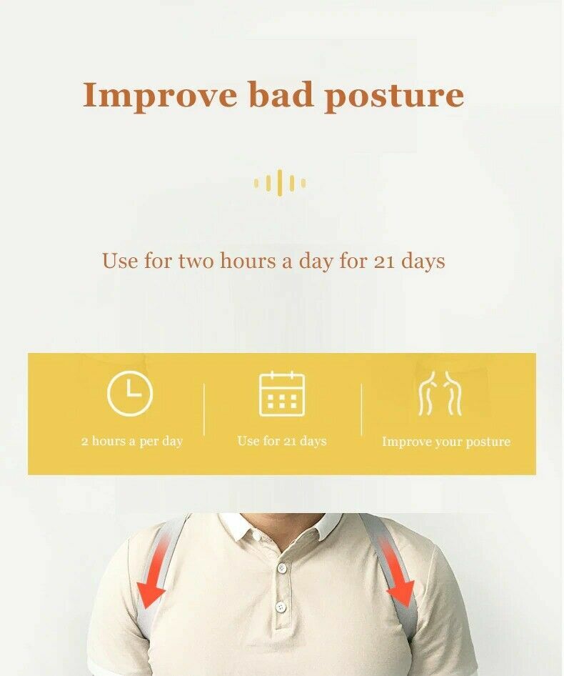 Smart Sensor Shoulder Corrector Belt Back Posture Supporter Hunchback Straight