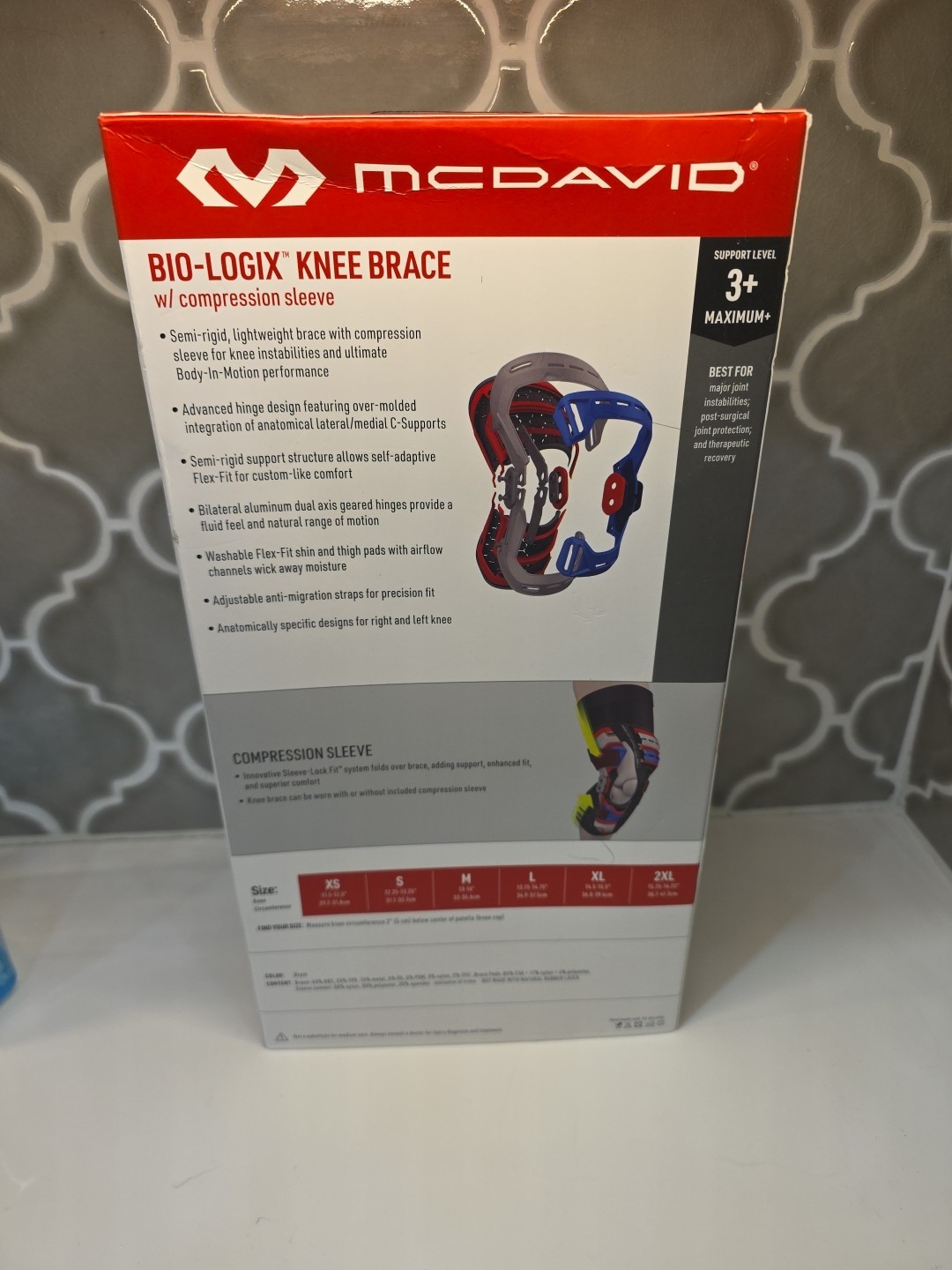 McDavid elite bio logix knee brace level 3+ Size Maximum+ 2Xlarge- Right