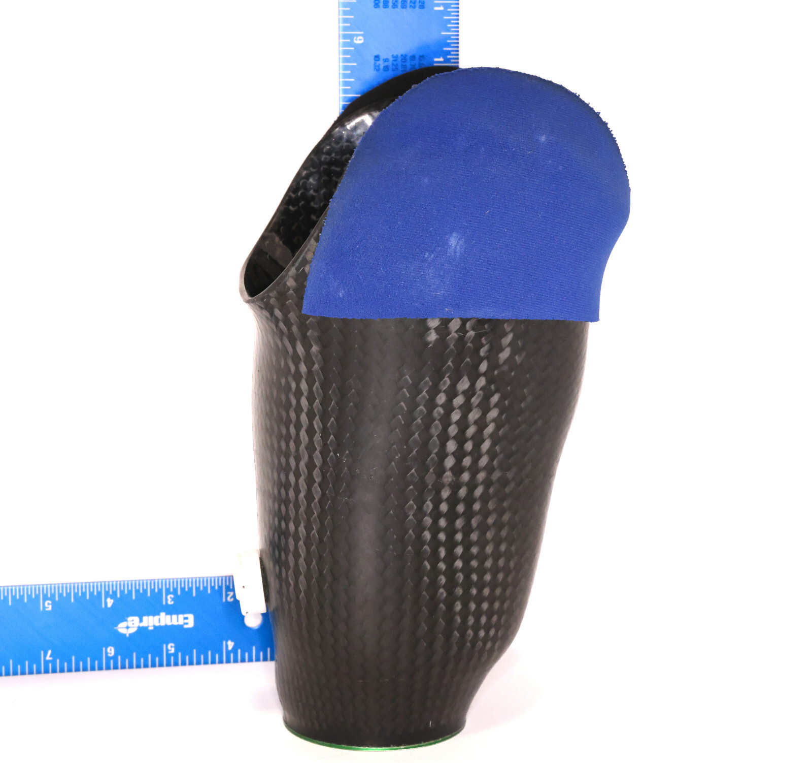 PROSTHETIC BLACK CARBON FIBER LEG SOCKET w EXPULSION VALVE & MOUNTING BASE H=11″