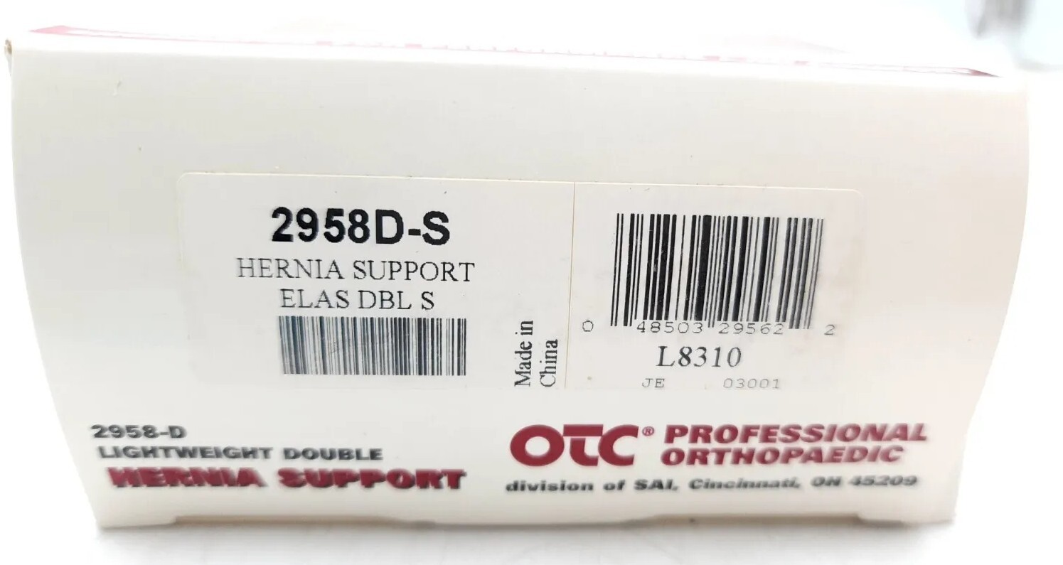 OTC Lightweight Single Bi Lateral Hernia Support 2958D-S Elas DBL Sz S Small