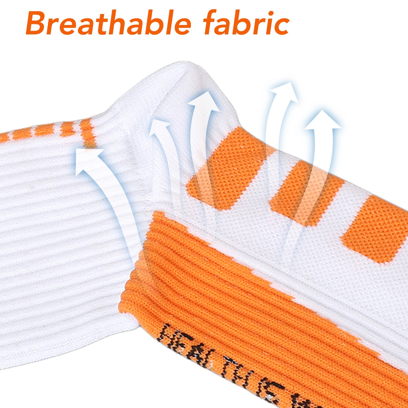 White and Orange Sports Heel Socks Ankle Protection Foot Sleeve Support WT