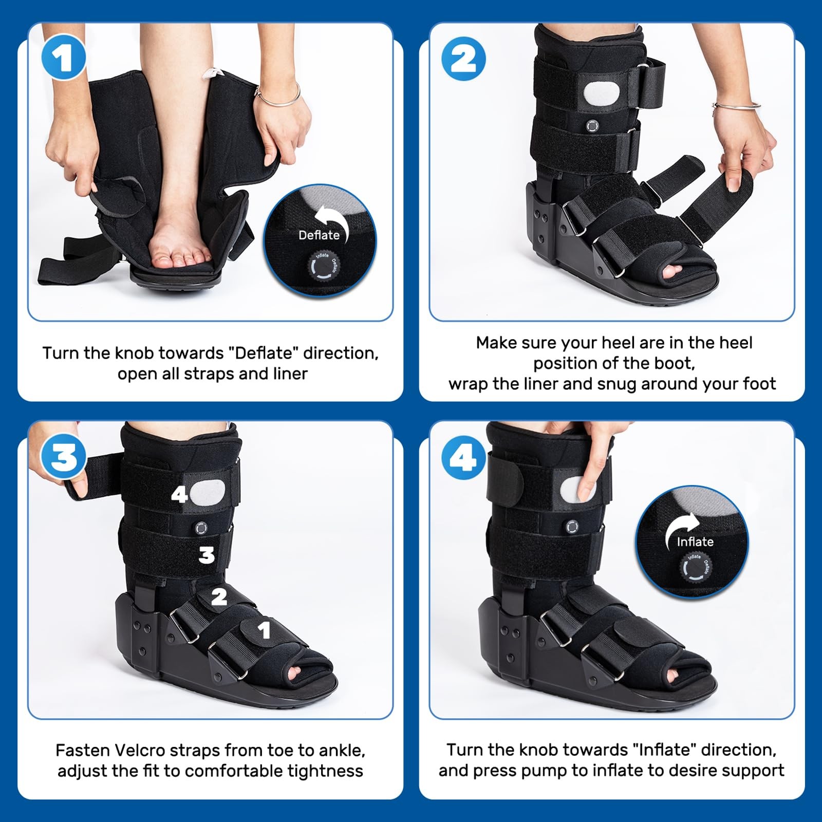 Walking Boot Fracture Boot for Broken Foot, Sprained Ankle-Medium