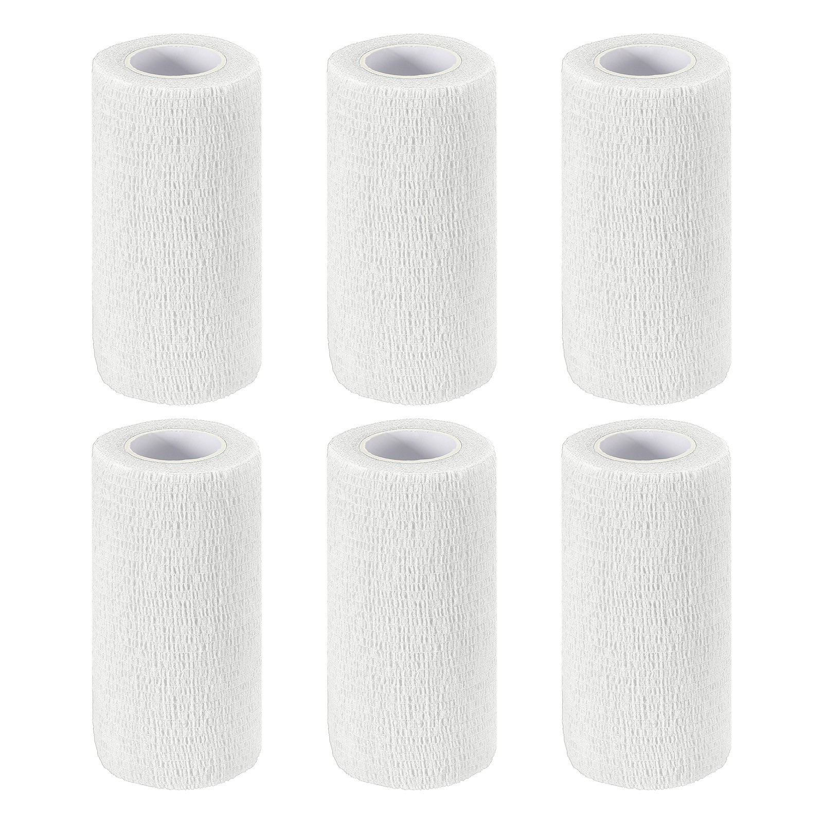 6Pcs 4″ x 177″ Self Adhesive Bandage Wrap Elastic Self Tape White