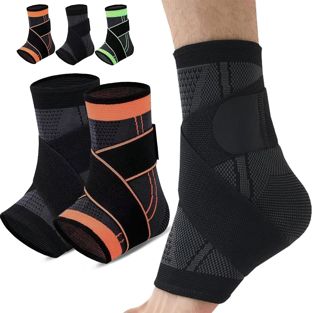 Ankle Brace Adjustable Support Compression Sleeve Socks Wrap Foot Fasciitis Pain