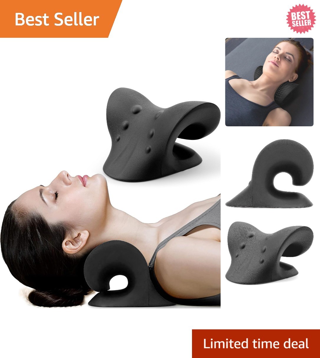 Ergonomic Neck and Shoulder Relaxer for TMJ Relief – Portable Traction Device