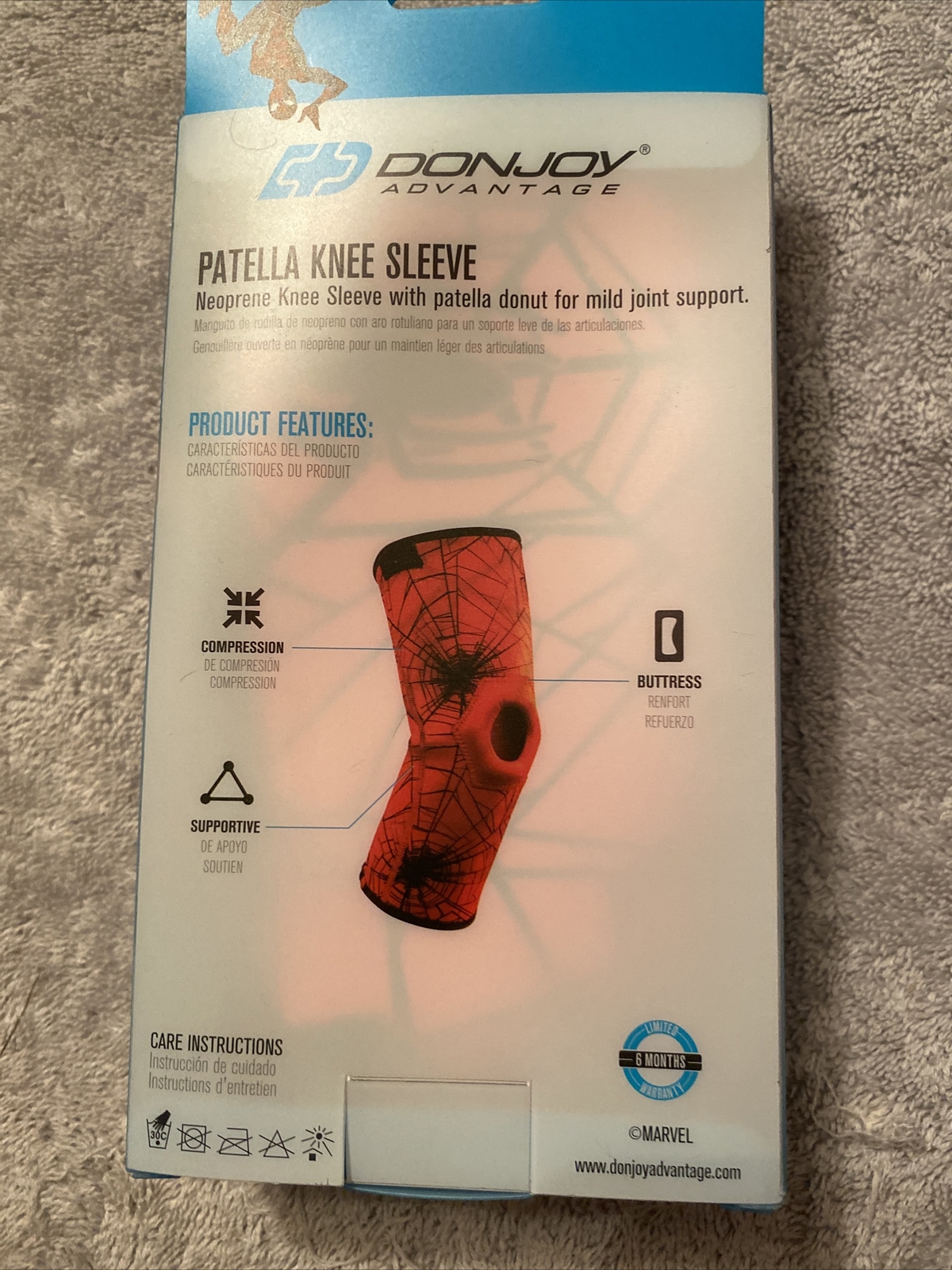 DonJoy Marvel Avengers Spider-Man Youth Neoprene Knee Sleeve Patella Donut New