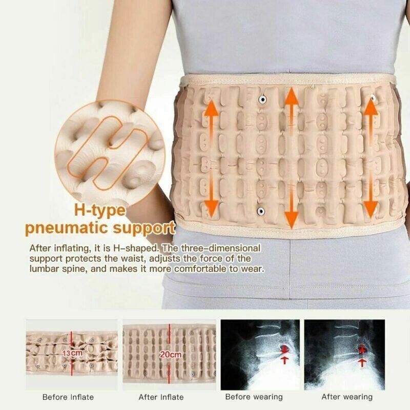 Adjustable Decompression Belt Back Brace Lumbar Support Air Traction Machine US
