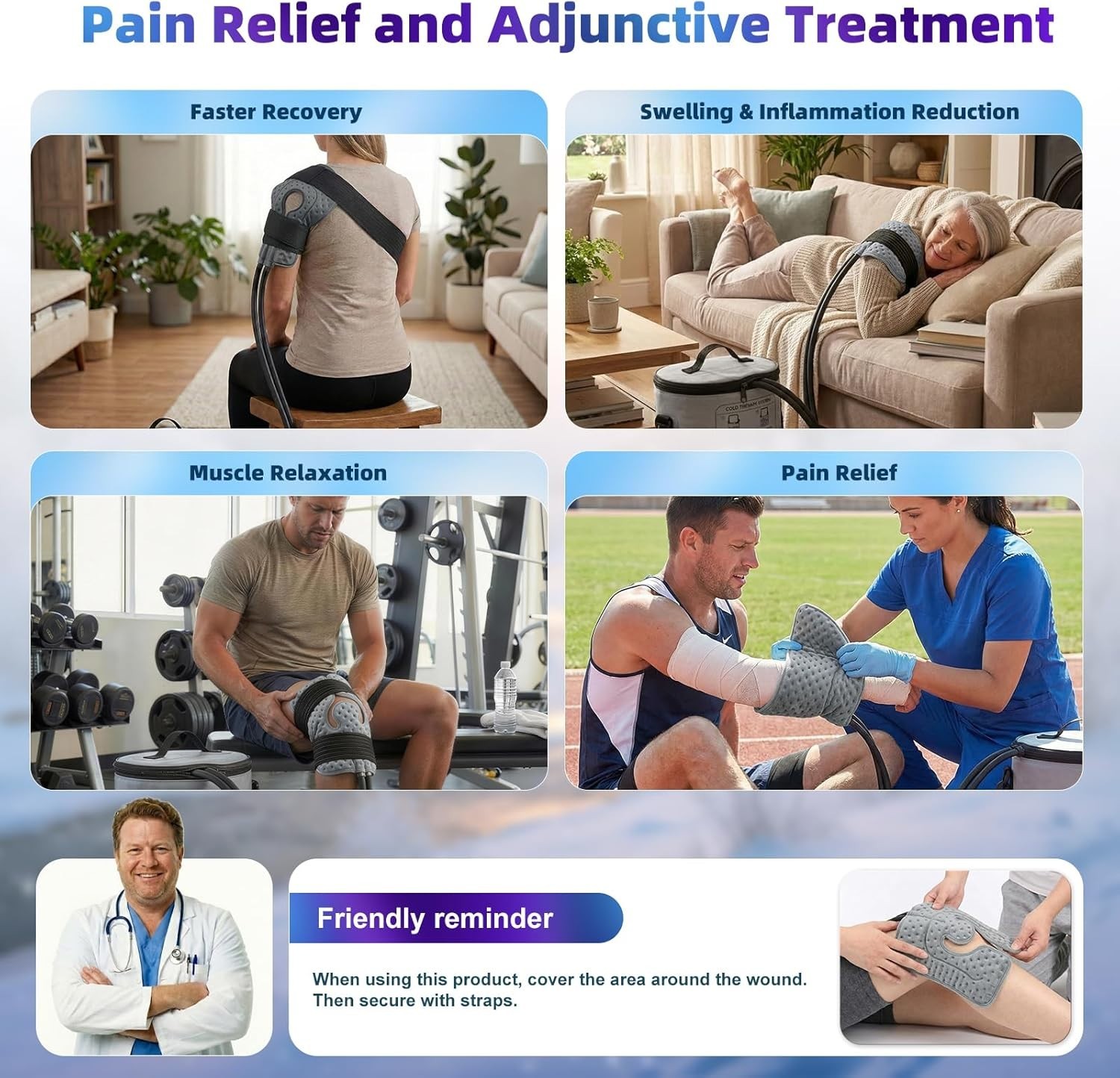 Ice Machine for Knee After Surgery w/Compression, Hip Replacement Cold Therap…