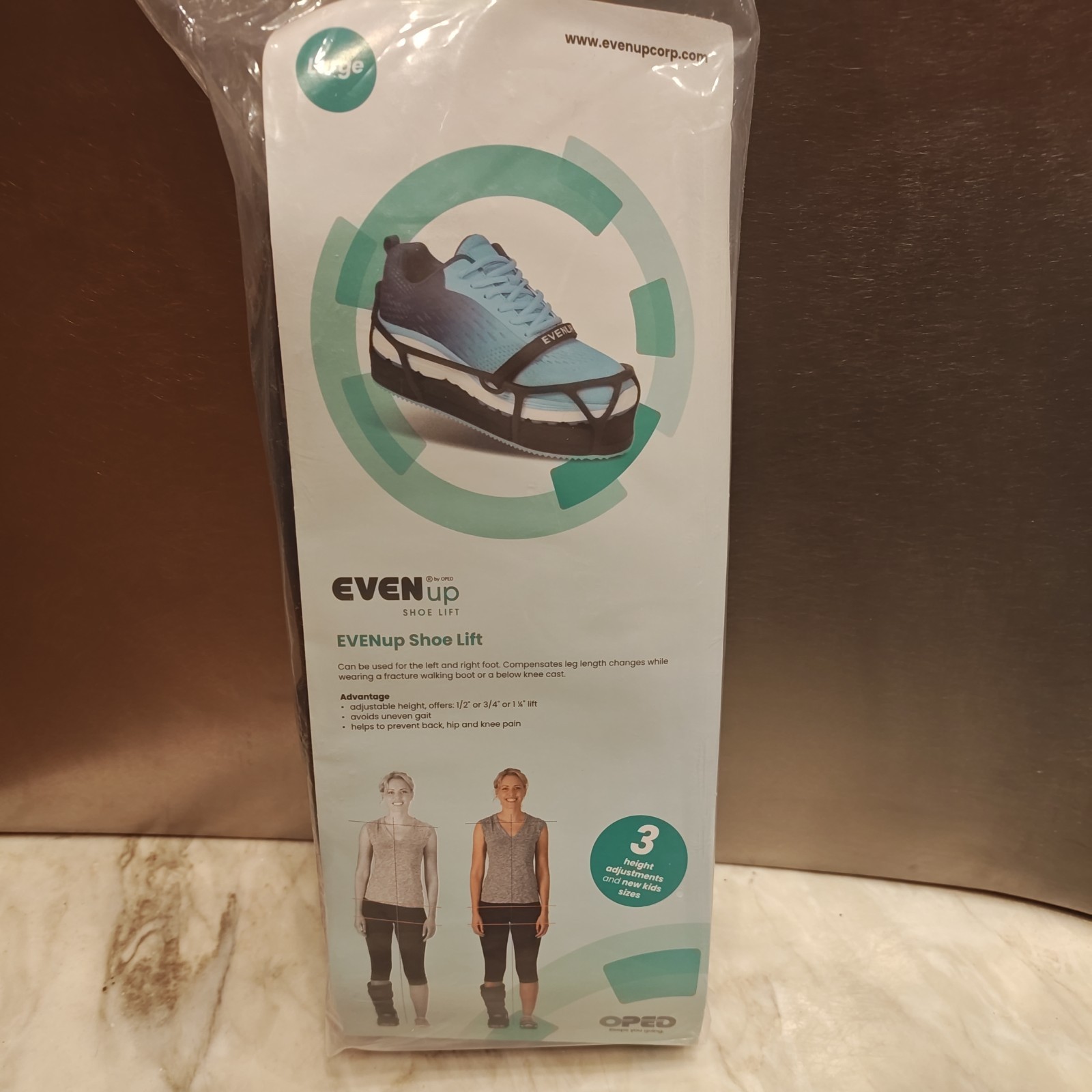 New EVENup Shoe Lift Height Balancer Size Large Men 11 – 13 Women 11.5 – 13.5
