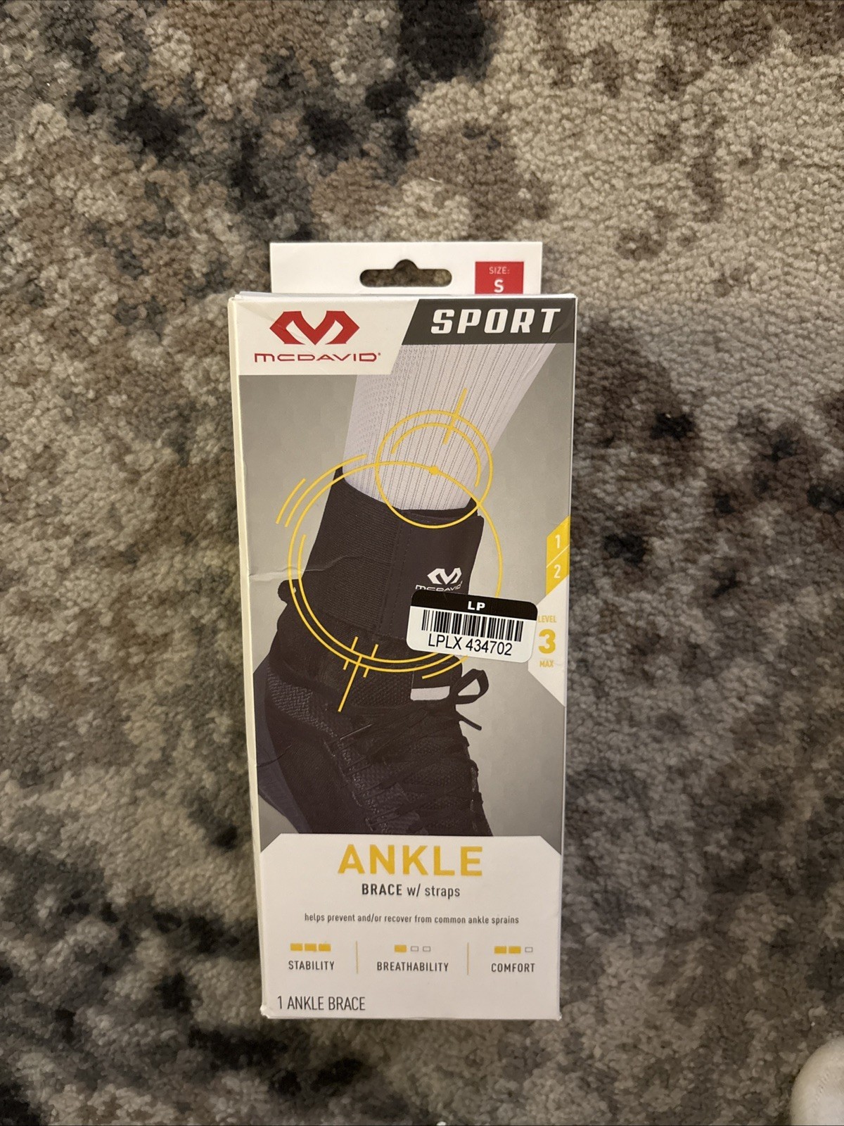 McDavid Sport Ankle Brace With Straps Size S Level Three Full Support
