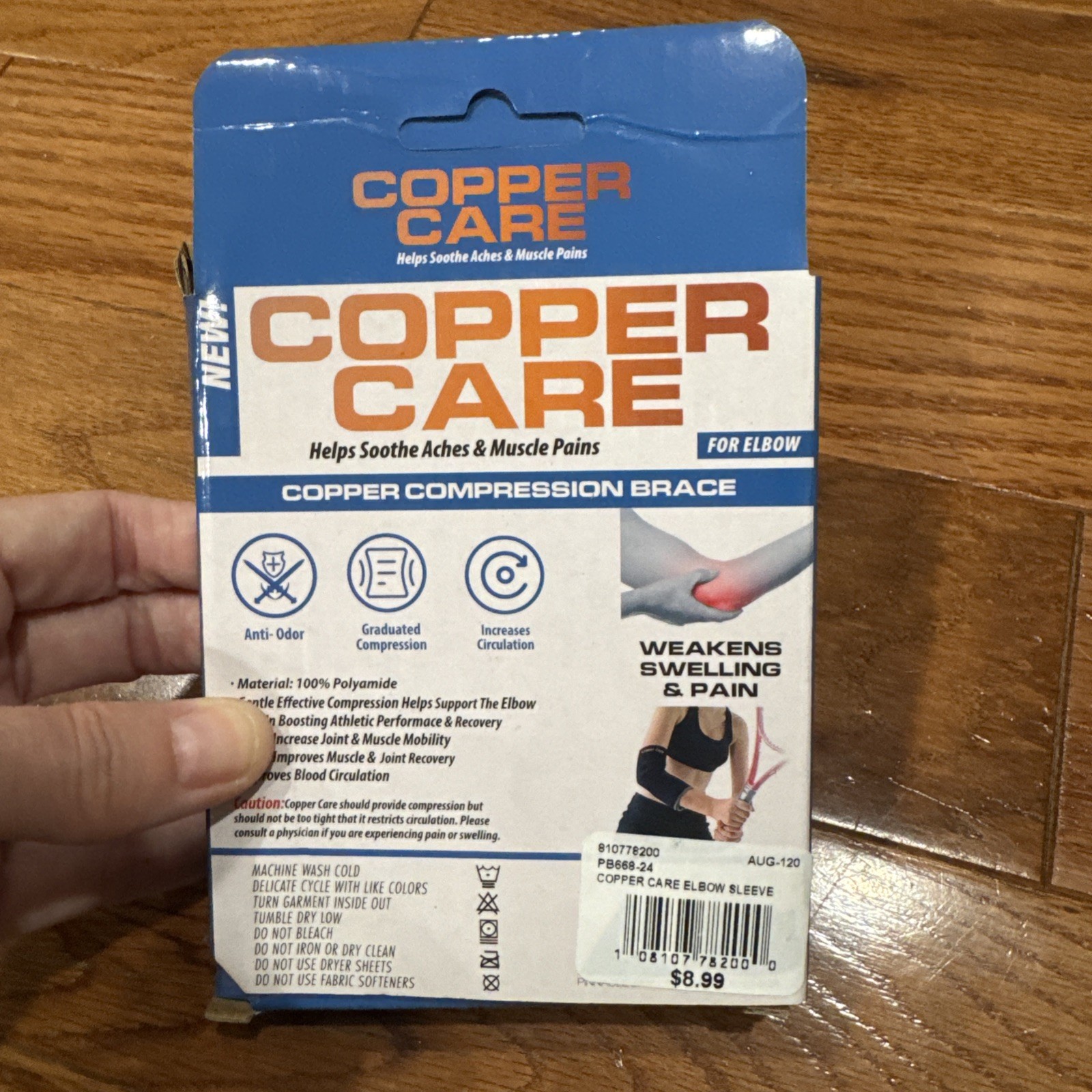 NEW Copper Care Copper Compression Brace for Elbow 2 Packs One Size Fits Most