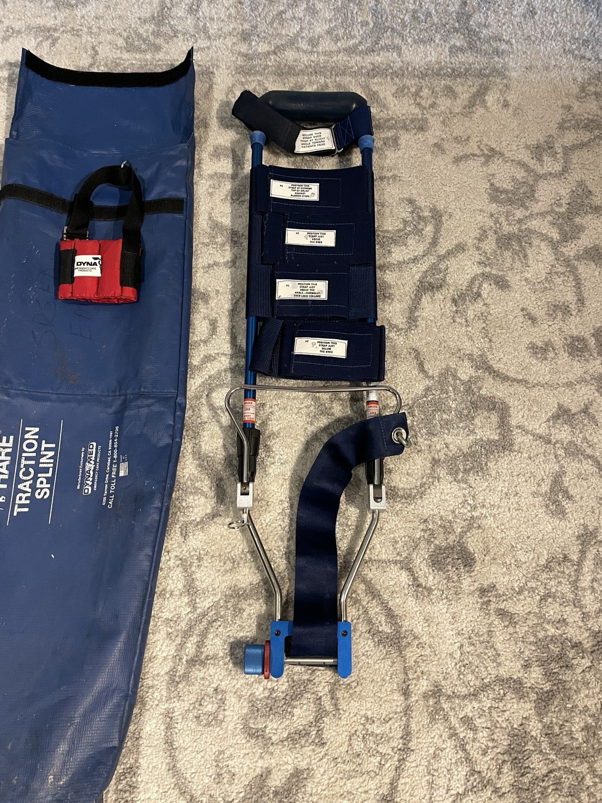 Dyna Med Hare Pediatric TRAINING Traction Splint w/ Blue Case – COMPLETE