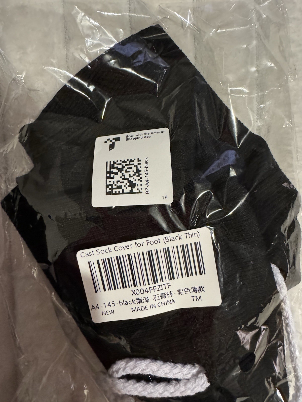 TM Cast Protector Thin Sock Cover for Foot Black X004FFZITF Medical Support